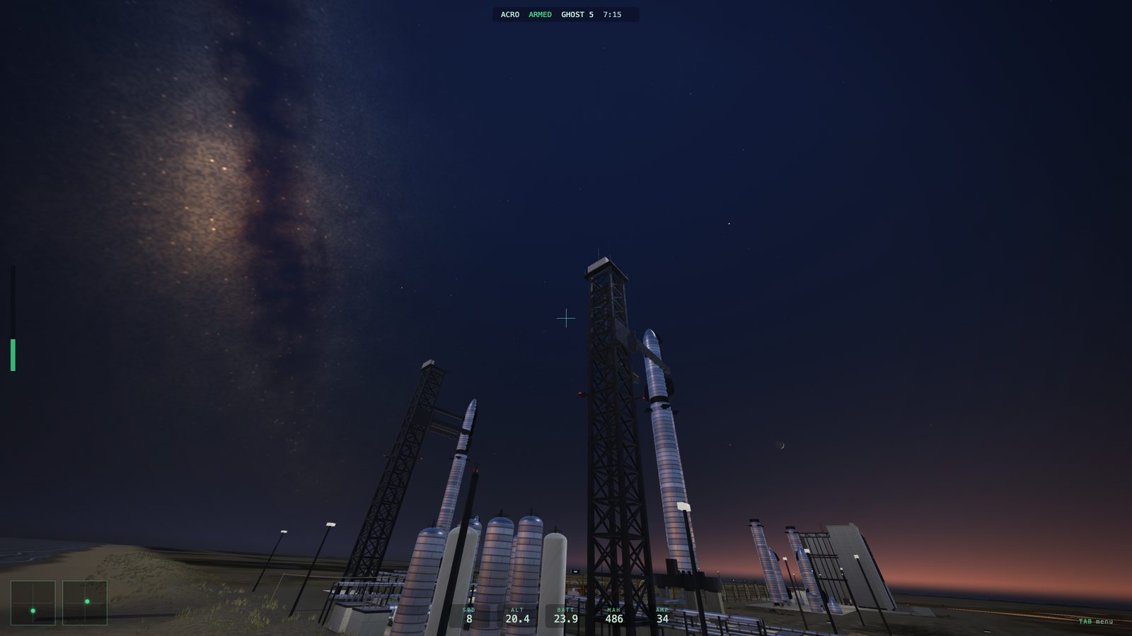 A launch site built to look real in Trippy Plains